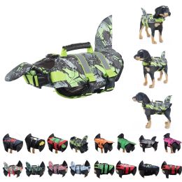 Vests Shark Finned Dog Life Jacket Summer Swimming Surfing Pet Safety Vest Adjustable High Buoyancy for Small Medium Dogs Life Jackets