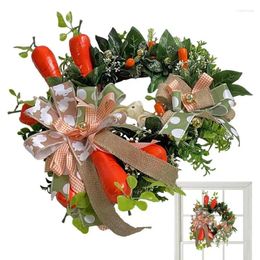 Decorative Flowers Easter Wreath Floral Wreaths Spring With Eggs Decoration For Indoor Outdoor Wall