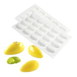 20 Cavity Shell Quenelle Design Silicone Cake Mousse Mould Pastry Tools Chocolate Muffin Dessert Pudding Baking Moulds Tray 240227