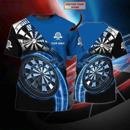 Men's T-Shirts Summer Cosmos Customised Name Darts T-shirt 3D Printed Men Women Casual Dart Player Gift Oversized Tops Tees Short Sleeve Boys L240304