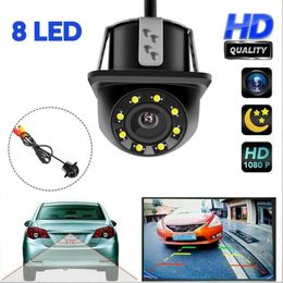 Car Rear View Camera 8 LED Round Back Up Night Vision Reversing Auto Parking Monitor 170 Degree Rearview Cameras Sensors9615097