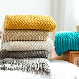 Blankets Nordic Sofa Blanket El Bed Towel Bean Tassel Shawl Tail Cloth Home Stay