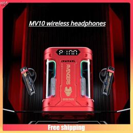Cell Phone Earphones MV10 Bluetooth Headset Semi-in-ear Mecha Sound Effect Touch Wireless Competitive Gaming Sports Noise Reduction Headset YQ240304