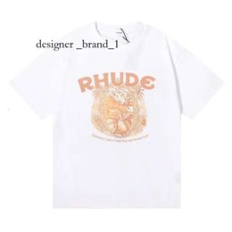 Rhude Shirt Mens T Shirt Designer Shirt High Quality Tess Designer Casual Fashion Short Sleeve Europe America Men Women Round Neck Tshirts US Size S-XL 5158