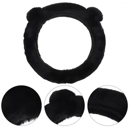 Steering Wheel Covers Car Cover Warm Plush Universal Auto Accessory Black