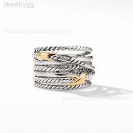 24SS Designer David Yumans Yurma Jewellery 925 Sterling Silver Multi Layer Twisted Wire Ring