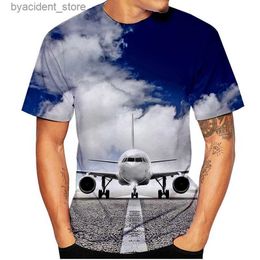 Men's T-Shirts New Airplane 3D Print T-Shirts Aircraft Streetwear Men Women Fashion Oversized Short Sleeve T Shirt Kids Tees Tops Man Clothing L240304