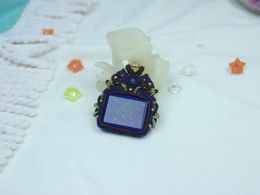 Pendant Necklaces Handmade Wax Thread Woven Rope Square Sapphire