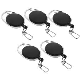5pcs Retractable And Extendable Keychain Multifunctional Snap Key Holder2337