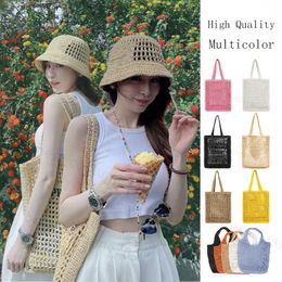 Designer beach bag Hobo Bag Summer casual straw women's bag hollow embroidered letters large capacity shoulder bag handbag seaside vacation