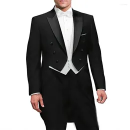 Men's Suits Fashion Italian Tailcoat Design Men For Wedding Prom (Jacket Pants Vest) Terno Suit Set Groomsmen Groom Tuxedos