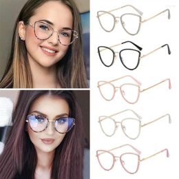 Sunglasses 1pc Cat Eye Metal Anti-Blue Light Glasses Women Men Optical Frame Protection Ultra Eyeglasses Office Computer Goggles