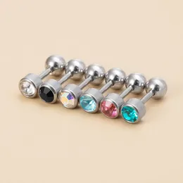 Stud Earrings 6Pcs CZ Cartilage Earring Piercings For Ear Tragus Ball 16G Steel Barbell Fashion Jewelry
