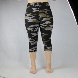 Leggings Babbytoro Leggings Women Midcalf Summer Military Camo Print 3/4 Crop Short Legging Pant Large Size 7xl 6xl 5xl Xs Grey Green