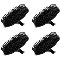 4pcs Black Hair Comb Scalp Massagers Round Comb Women Men Shower Brush Hair Scalp Shower Wash Clean Hair Tool Brush 240226