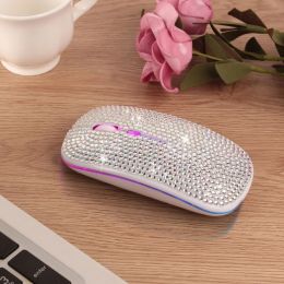 Mice G32B Rhinestone Crystal Wireless Dual Mode 2in1 Bluetooth 5.0 + 2.4Ghz 1600DPI Mouse