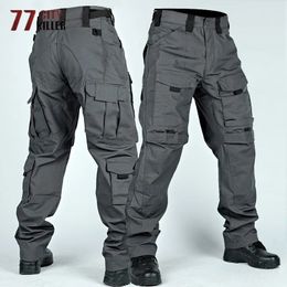 Tactical Cargo Pants Mens Multi-Pockets Wear-resistant Military Trousers Outdoor Training Hiking Fishing Casual Loose Pants Male 240325