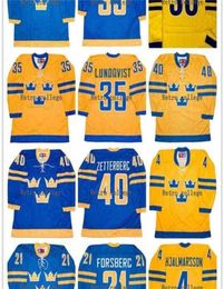 MThr 35 HENRIK LUNDQVIST TEAM Sweden 40 Henrik Zetterberg 4 hjalmrsson 6 Anton Stralman 21 Filip Forsberg hockey jersey Custom any7587838