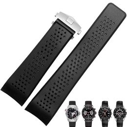 Watch Band For TAG HEUER CARRERA Silicone Rubber Waterproof Men Women 22 24mm Strap Accessories Bracelet Belt2495