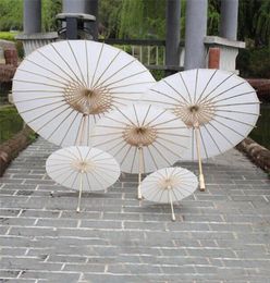 Bridal Wedding Parasols White Paper Umbrella Chinese Mini Craft Umbrella 4 Diameter 20 30 40 60cm for Whole3893184