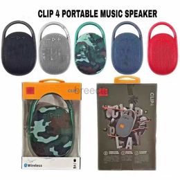 Portable Speakers JBLS Clip 4 Mini Wireless Bluetooth Speaker Portable Outdoor Sports Audio Double Horn Speakers 5 Colors 240304