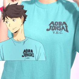 T-Shirts Aoba Johsai Vbc T Shirt Women Men Haikyuu High School Uniform Anime Tshirt Voleyball Club Cosplay Janpanese Manga Unisex Tshirt