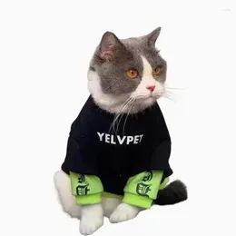 Dog Apparel Velvet Sweatshirt For Dogs And Cats Black Green Colour Block Pullover Trendy Style Autumn Winter