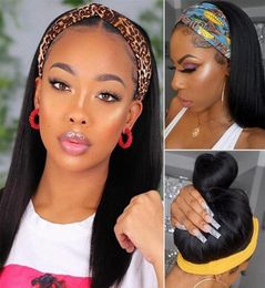 Allove Yaki Straight None Lace Wigs Kinky Curly Wig Loose Deep Water Body Wave Human Hair Wigs with Headbands for Black Women4673990