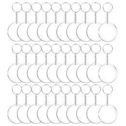 48 72 96pcs Acrylic Transparent Circle Discs Set Key Chains Clear Round Acrylic Keychain Blanks Keychain for DIY Transparent1311O