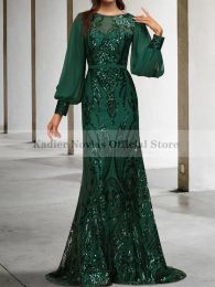 Dresses Kadier Novias Long Sleeve Mermaid Green Lace Mother of the Bride Dresses 2023 Women's Dresses for Party 2022 Wedding Party Dress