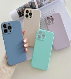 Cases Case For iPhone 14 Pro Max 13 Mini 12 11 XS XR X 8 7 Plus SE Candy Color Soft Silicone Rubber Matte Shockproof AntiShock Co6947055