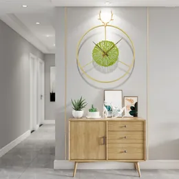 Wall Clocks Living Room Clock Decoration Fashion Art Home Watch Design Green Gold Nordic Silent Unique Saat Decor
