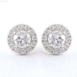 Fine Luxury Jewelry Earrings Full Moon Diamond Moissanite Halo Stud Earrings Bulk Wholesale Customized Earrings