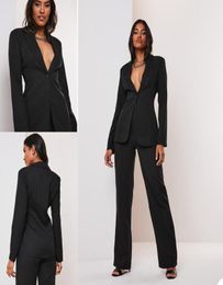 Sexy Black Mother of the Bride Suits One Button Women Ladies Plus Size Office Tuxedos Formal Work Party Wear For Wedding8591700