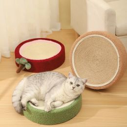 Scratchers Round Sisal Cat Scratching Board Bed Cat Grab Plate Sisal Hemp Grinding Claw Cat Toys For Cats Creative Pet Accessories