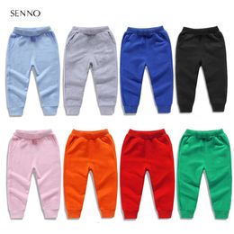 Boys Cotton Pants For 2-10 Years Solid Boys Girls Casual Sport Pants Jogging Leggings Baby Kids Children Trousers Clothing 240226