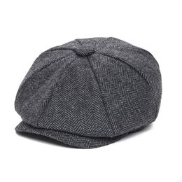 JANGOUL Woollen Tweed Kid sboy Cap Boy Girl Herringbone Child Flat Small Size Infant Toddler Youth Beret Hat Boina 001 201216214m