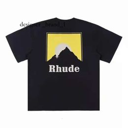 Rhude Shirt Designers Mens Rhude Embroidery Shirts for Summer Mens Tops Letter Polos Shirt Womens Tshirt Clothing Short Sleeved Large Plus Size 100% Cotton Tees 1947