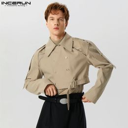 INCERUN Tops American Style Fashionable Mens Personality Hollow Suit Leisure Male multi button long sleeved suit coat S-5XL 240304