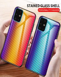 Carbon Fibre Gradient Phone Case For Samsung Galaxy S20 Ultra S20 S10 Plus Note 10 Note20 Ultra A71 A51 A30 Tempered Glass Cover8465929