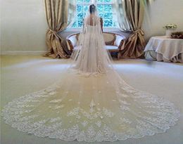 Gorgeous Applique One Layers Long Bridal Veils With Lace Edge Church Tulle Cheap Wedding Veil Wedding Accessory In Stock7324468