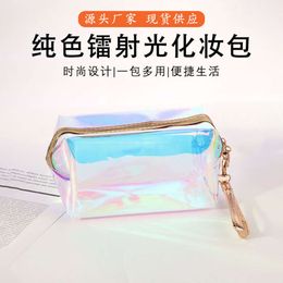 Korean Version Large Capacity PVC Illusion Portable Bag, Laser TPU Makeup Storage Zipper Bag 322180