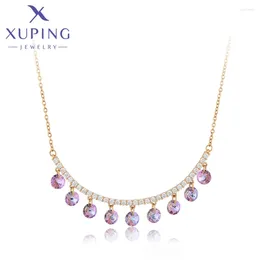 Pendant Necklaces Xuping Jewelry Arrival Fashion Gold Color Style Charm Crystal Necklace For Women Exquisite Gift X000780294