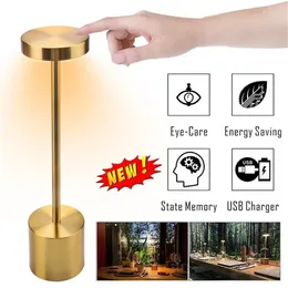 Table Lamps Simple LED Lamp USB Rechargeable Cordless Night Light Stepless Dimming Bedside Portable Touch