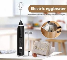 1 Piece 3Speed Adjustable Rechargeable Electric Milk Frother Handheld Stainless Steel Whisk Blender For Milk Tea etc Kitchen Ac1633628