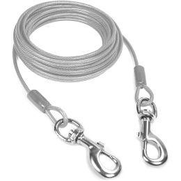 Leashes Dog Tie Out Cable Galvanized Steel Wire Pet Leash with PVC Coating Chew Proof Lead for Large Dogs Pets Dog Yard Camping Outdoors