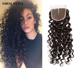 Middle Part Style 4quotx4quot Water Wave Lace Closure Real 8A Grade Remy Human Hair 120 Density8186071