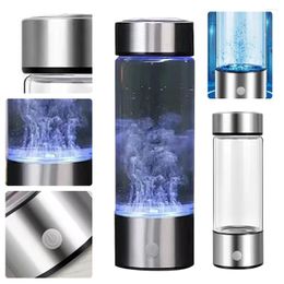 Water Bottles 420ML Hydrogen Generator Cup Portable Filter ORP Hydrogen-Rich Bottle Ionizer Pure H2 Inhalation Device