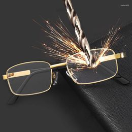 Sunglasses Anti-Scratch Reading Glasses With Case Men Women Glass Lens Alloy Full Frame Presbyopic Magnifying Eyewear Diopter