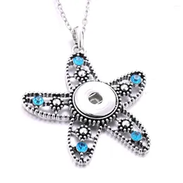 Pendant Necklaces 10pcs Vintage Style Starfish Snap Button Necklace 18mm Metal Star Snaps Buttons For Women Jewellery Gift